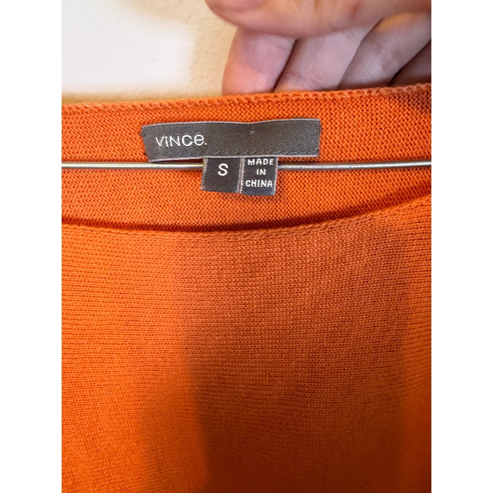 Vince Womens Sweater Cashmere Blend Orange Size S - Picture 2 of 7